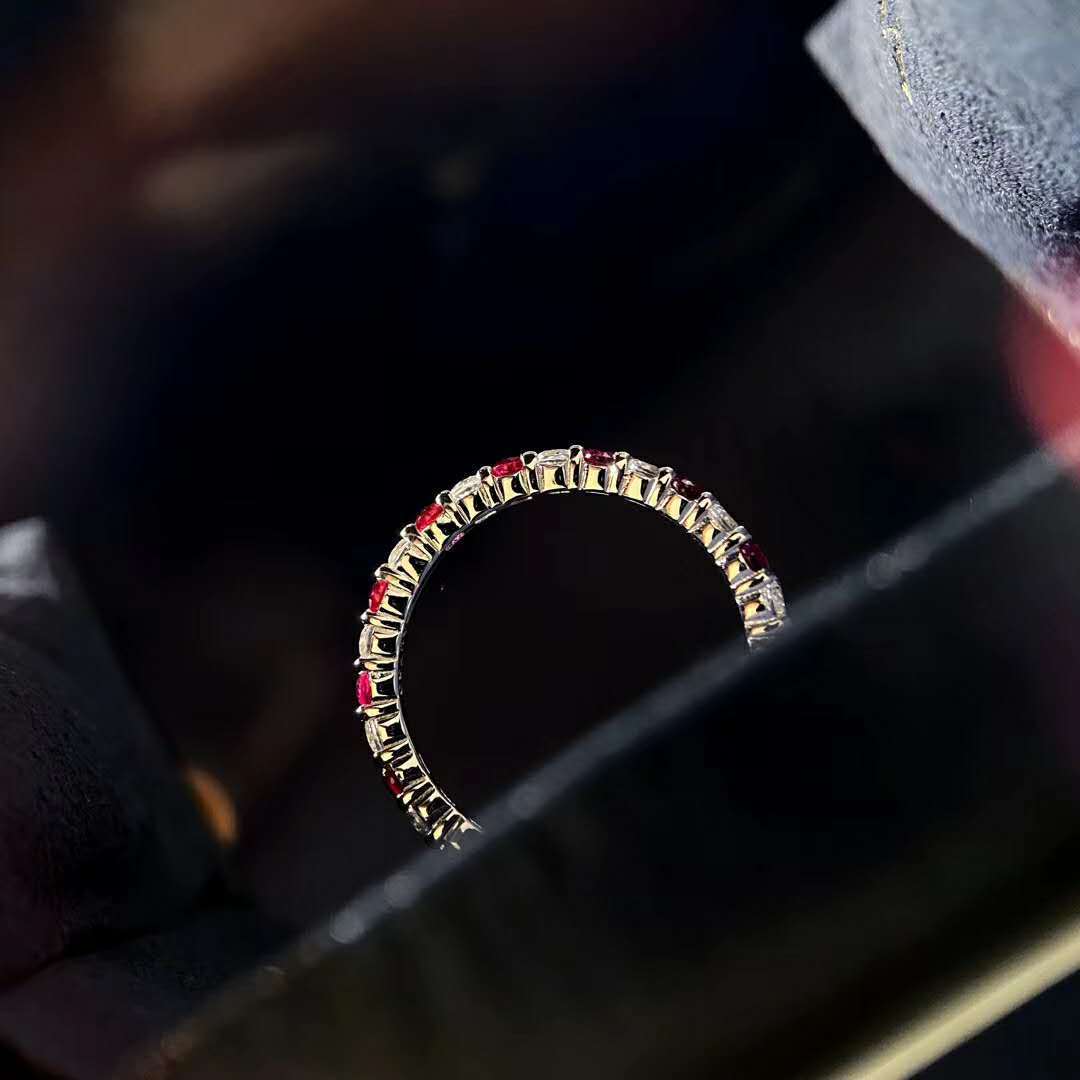 Niceshop - Anello impilabile in platino placcato argento 925