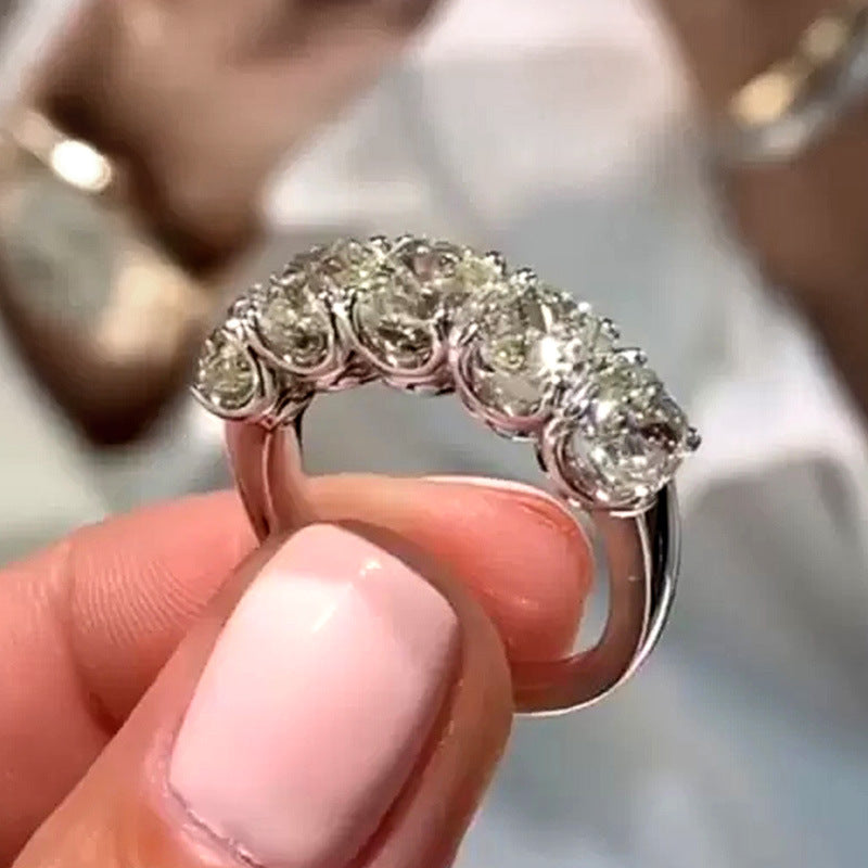 Niceshop - anello con zirconi incastonati
