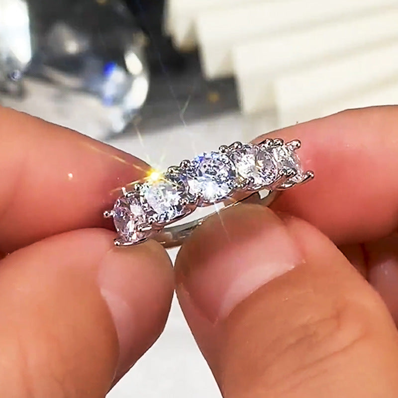 Niceshop - anello con zirconi incastonati