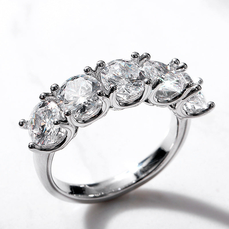 Niceshop - anello con zirconi incastonati