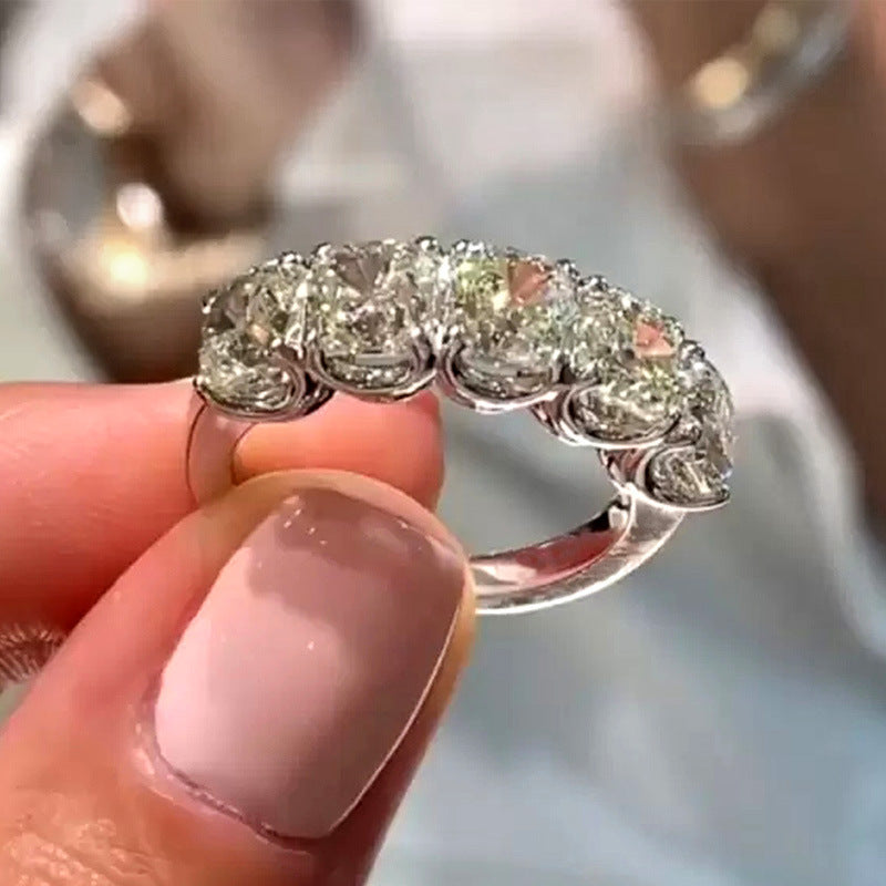 Niceshop - anello con zirconi incastonati