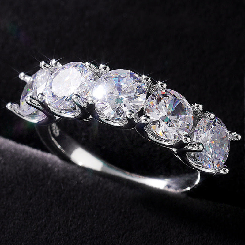 Niceshop - anello con zirconi incastonati