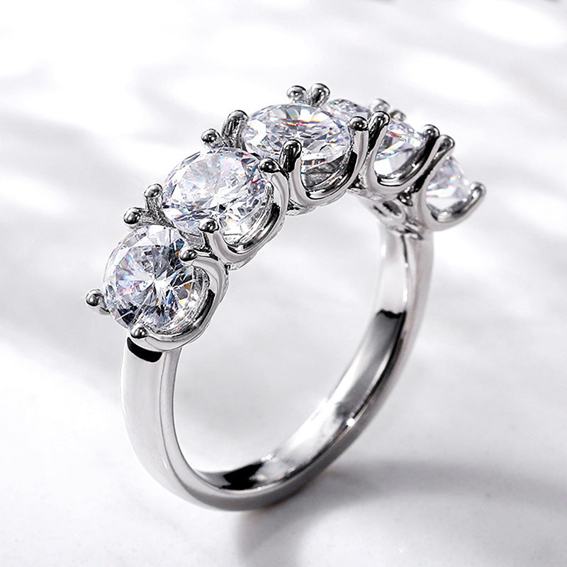 Niceshop - anello con zirconi incastonati