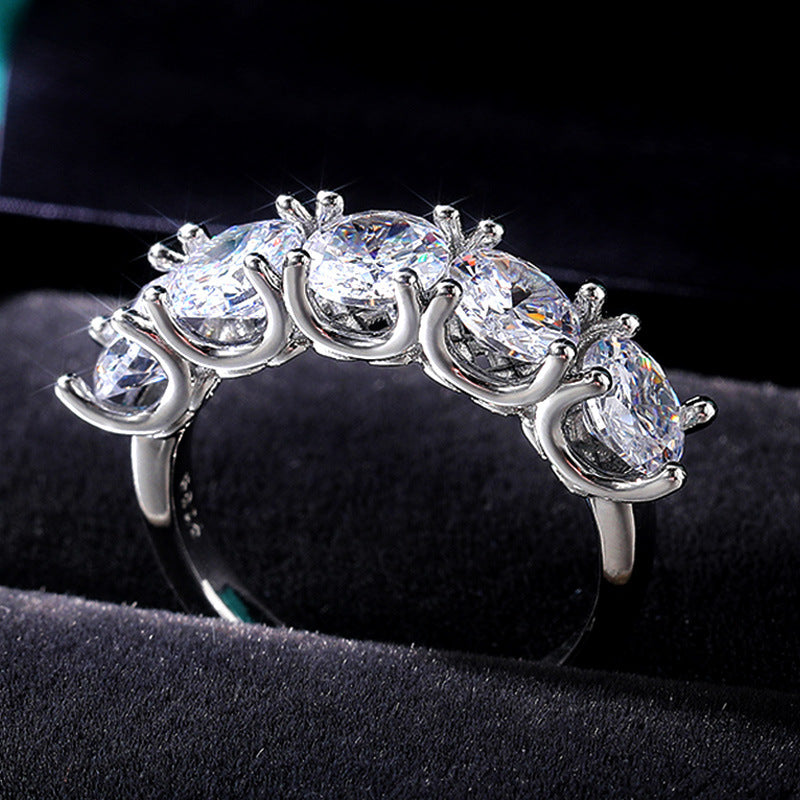 Niceshop - anello con zirconi incastonati