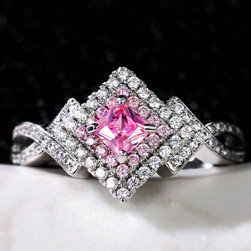 Niceshop - anello con zirconi incassati