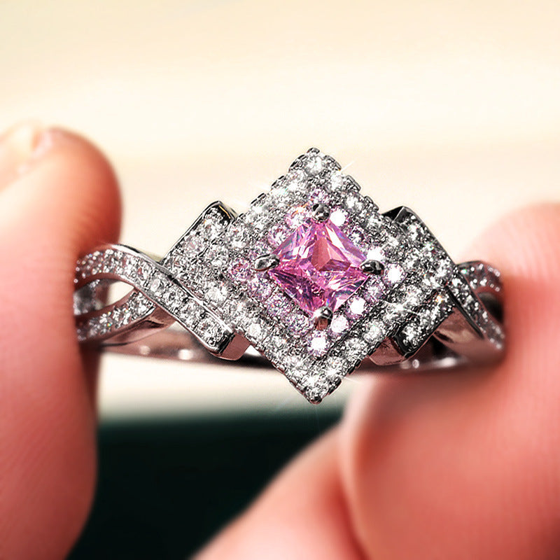 Niceshop - anello con zirconi incassati