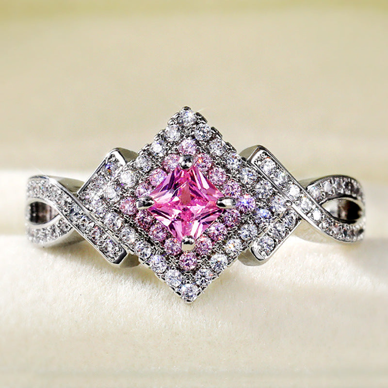 Niceshop - anello con zirconi incassati