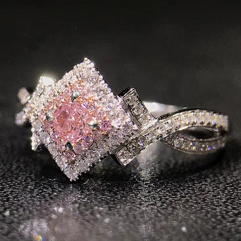 Niceshop - anello con zirconi incassati