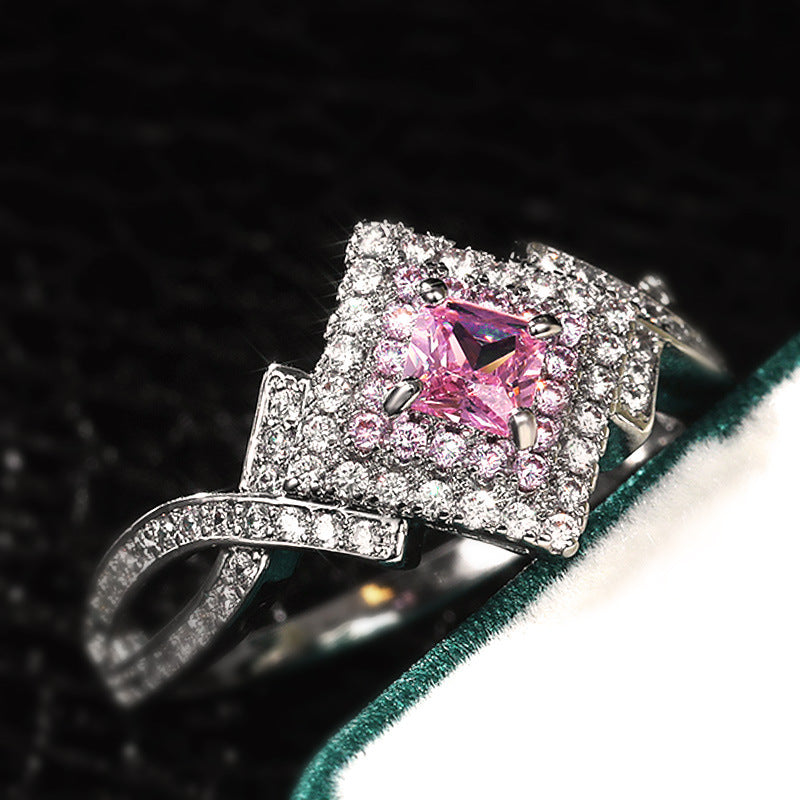 Niceshop - anello con zirconi incassati