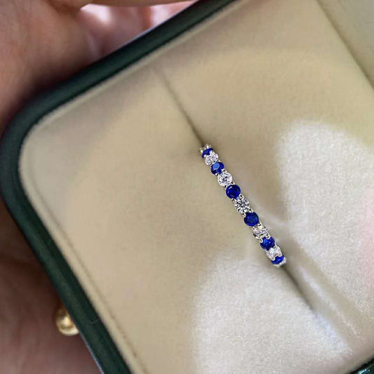 Niceshop - Anello impilabile in platino placcato argento 925