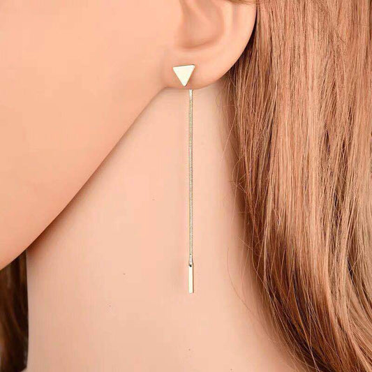 Niceshop - orecchini long drop con triangolino