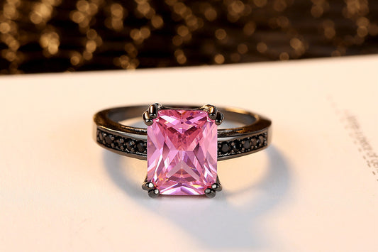 Niceshop - anello con zircone rosa