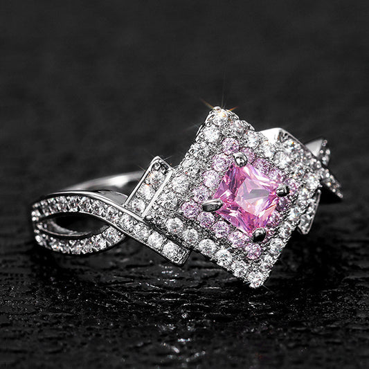 Niceshop - anello con zirconi incassati