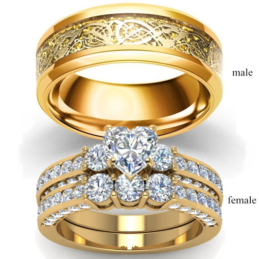 Niceshop - anello color oro con zirconi
