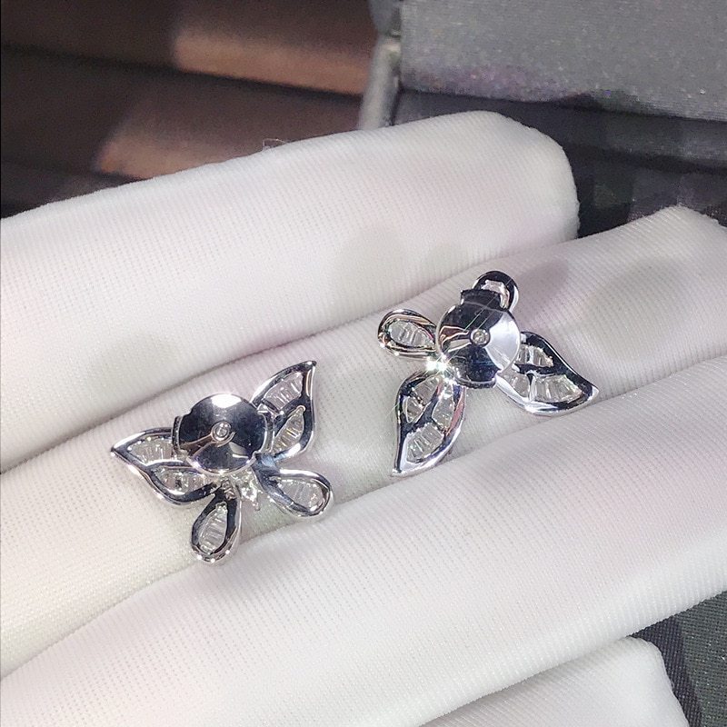Niceshop - orecchini argento con zirconi a farfalla