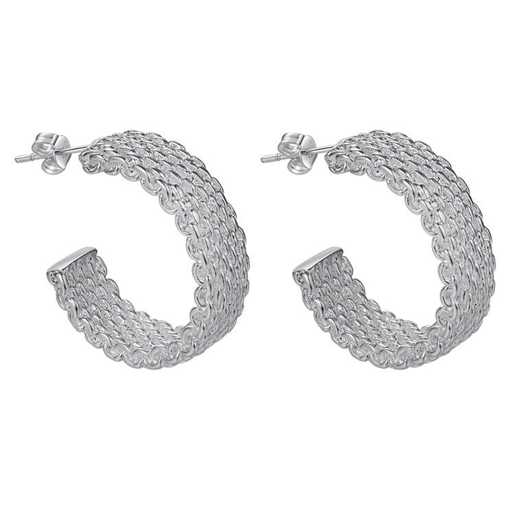 Niceshop - orecchini ad anello placati in argento 925
