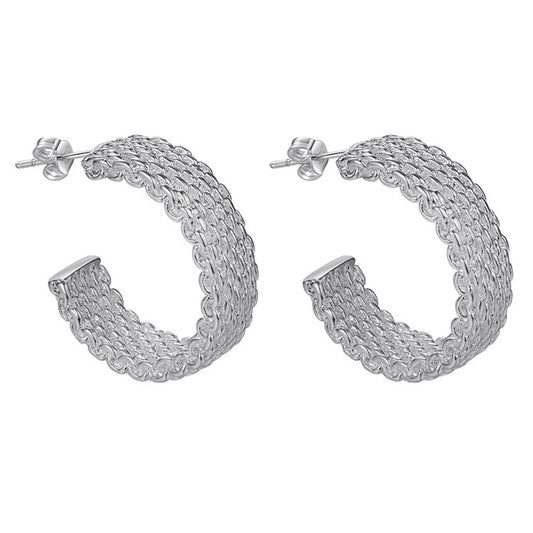 Niceshop - orecchini ad anello placati in argento 925