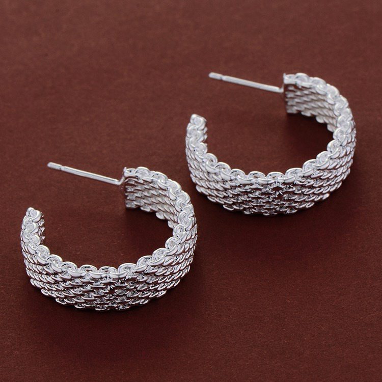 Niceshop - orecchini ad anello placati in argento 925