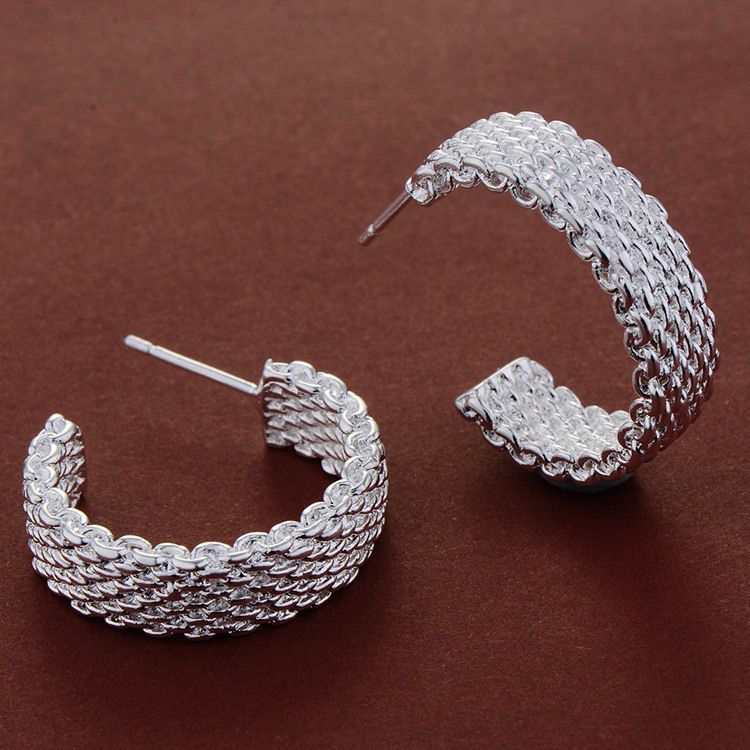 Niceshop - orecchini ad anello placati in argento 925